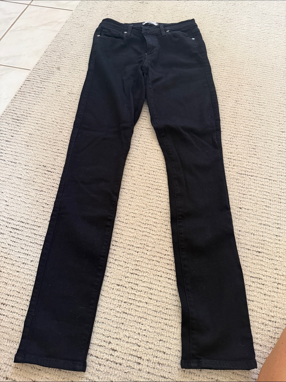 PAIGE Black Mid-Rise Jeans